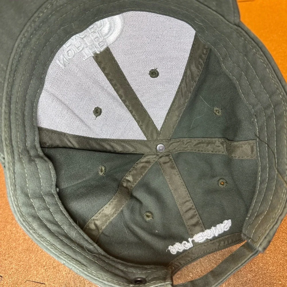 The North Face Hat Unisex OS Olive Green Since 1966 Logo Adjustable Baseball Cap